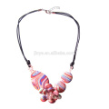 Fashion Boho Chic Style Handmade Stone Flower Leather Necklace